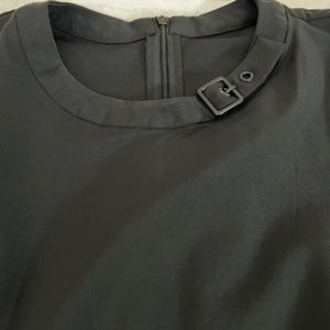 Sdeer black goth alternative buckle neck top size small but fits big trendy fit